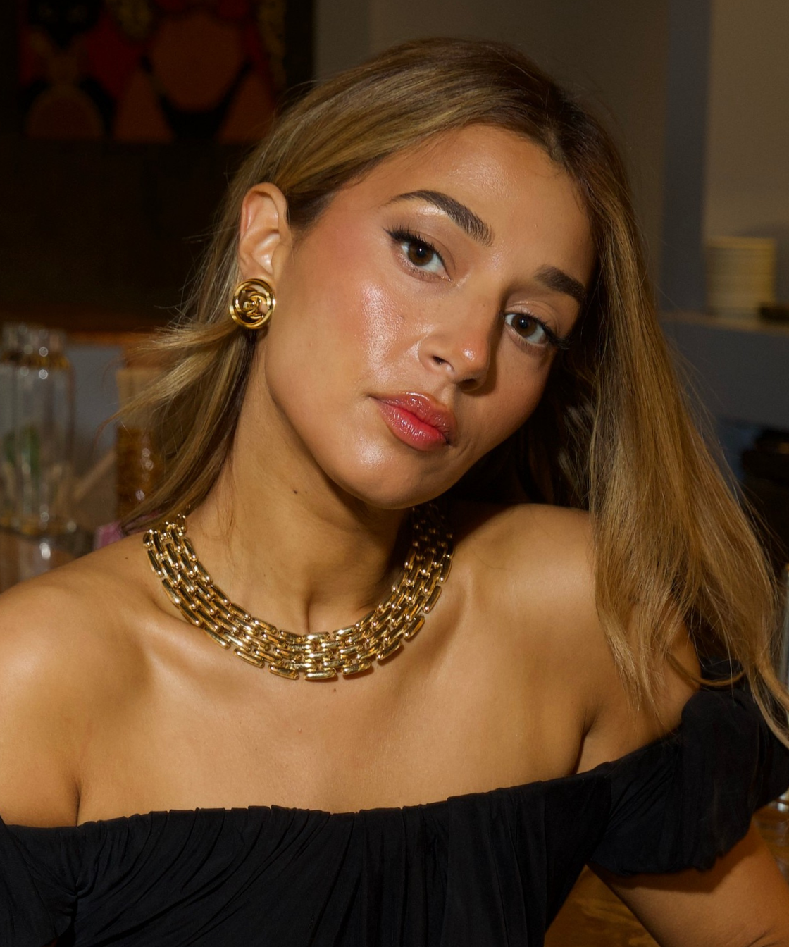 Givenchy 1980's Gold Watch Chain Necklace