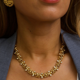 Nina Ricci 1980's Convertible Cross & CC Link Choker Necklace