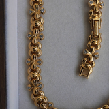 Nina Ricci 1980's Convertible Cross & CC Link Choker Necklace