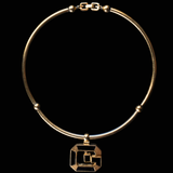 Givenchy 1980's 4G Logo Torque Collar Necklace