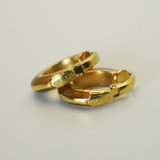 Givenchy 1970’s Gold Amber Marbled Enamel Hoop Clip-On Earrings