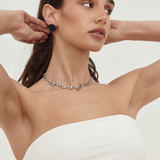Givenchy 1970’s -1980’s Silver G Link Choker Necklace