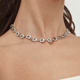 Givenchy 1970’s -1980’s Silver G Link Choker Necklace