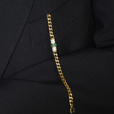 Christian Dior 1970's Rhinestones, Gold-Plated Curb Chain Bracelet