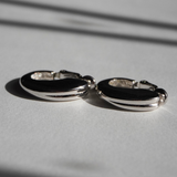 Givenchy 1970's - 1980's Chunky Silver Hoop Clip-On Earrings