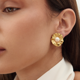 flower pearl earrings 